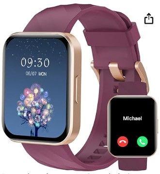 Reloj Inteligente Mujer, 1.85 Smartwatch Llamadas Bluetooth con  Podómetro/Pulsómetro/Monitor de Sueño, 110+ Modos Deportivos Impermeable  IP68 Pulsera Actividad para Android iOS, Oro Rosa : : Electrónica