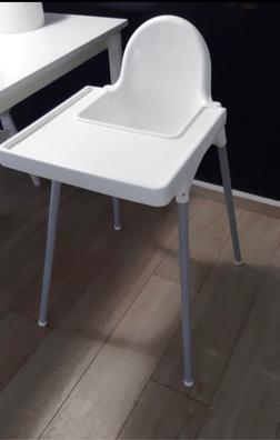 ANTILOP trona con bandeja, blanco/gris plata - IKEA