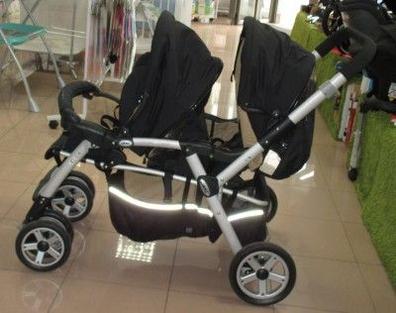 Carro doble gemelar 3en1. 1 capazo + 2 sillas + 1 grupo 0 + accesorios. :  : Bebé