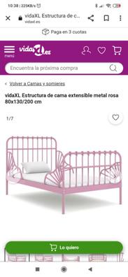 MINNEN Cama extensible - rosa claro 80x200 cm