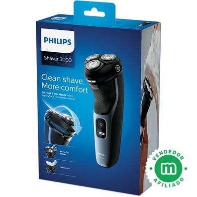 Comprar Philips Shaver Series 3000, afeitadora metálica de acero, afeitado  en seco/mojado, pelo facial, recargable, resistente al agua, maquinilla de  afeitar eléctrica inalámbrica para hombres