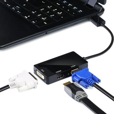 CSL Computer  Adaptateur 3en1 MiniDisplayPort vers MiniDisplayPort/HDMI/DVI