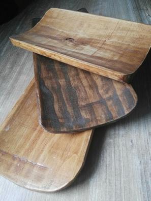 Mesa pequeña redonda para sofá, bandeja con reposabrazos para cama,  posavasos de madera plegable, bandejas para