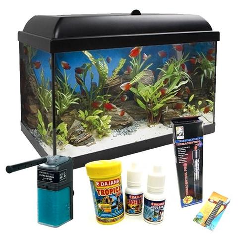 Kit completo acuario ICA AquaLed Pro con filtro, luz led, calentador