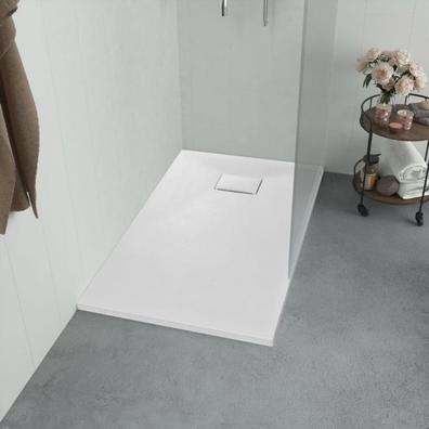 Plato de ducha 100x80 en resina acabado efecto piedra de diseño moderno -  Domio