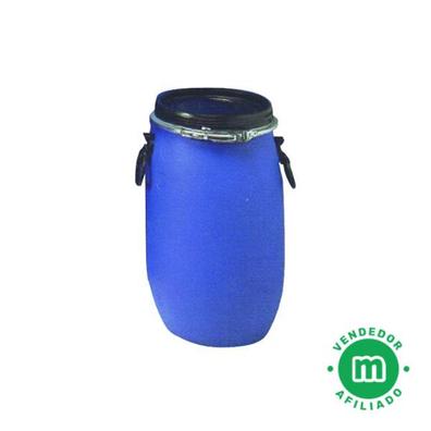 Bidón rectangular de plástico azul 30 litros con cierre metálico de ballesta