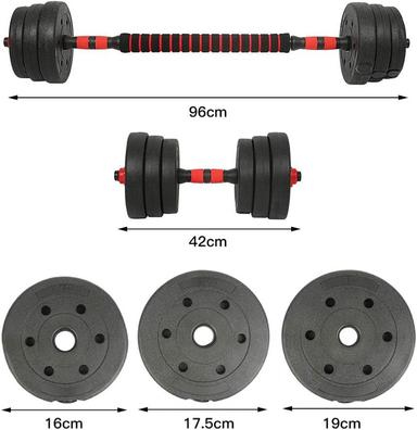 GENERICO Pesas y Mancuernas ajustables 2 en 1 set 25kg c/ barra unión