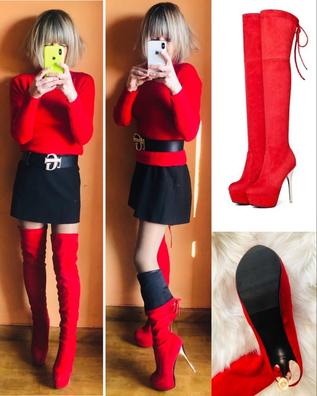 Botas rojas altas discount mujer