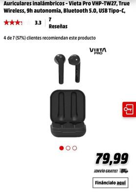 Auriculares True Wireless - Vieta Pro Bean, True Wireless, Bluetooth 5.1