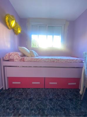 Dormitorio juvenil con armario rincón, cama con nido y cajones y mesa de  estudio - Tocamadera