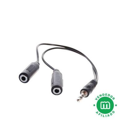 REY Cable Doble Mini JACK Macho 3,5mm Audio Estéreo 1 Metro