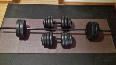 Set Kit de Pesas Mancuernas Discos Barra Gimnasio Gym 50kg Maletín