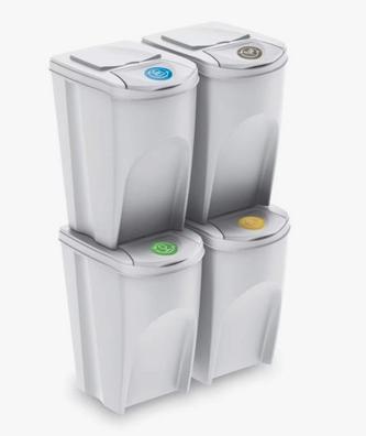Cubo de basura y reciclaje CUBEK lacado, 3 compartimentos. 7 colores  disponibles.