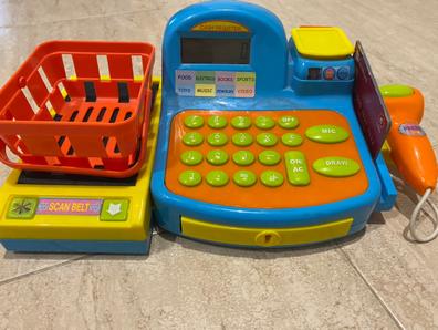 Caja registradora para niños, juego de juguetes electrónicos, juguete  clásico con sonido, cesta de compras de alimentos, tarjeta de crédito,  regalo
