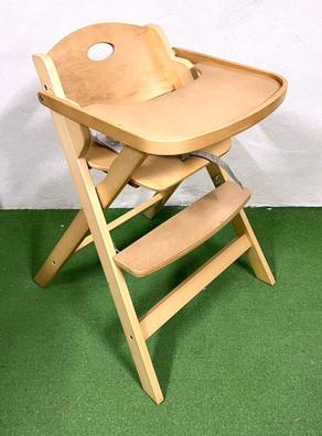 Trona plegable, trona plegable para ahorrar espacio, trona para bebés y  niños madera natural / blanco