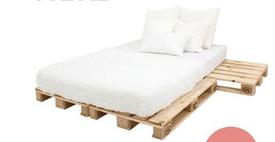 Cama matrimonio, Base de cama de 150 x 190 200, Estructura de cama con  palets, Somier matrimonial barato (200, Blanco)
