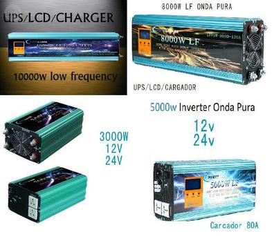 Inversor solar 3000w 12v Onda pura LCD + Mando + Cables de 16mm2