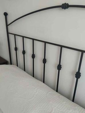 Cabecero de forja Valenciano, color Negro Cabezal para cama de 150 cm, Cama  Matrimonio (155 cm x 125 )