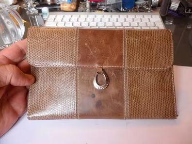 cartera mujer grande piel hecho en ubrique con adornos