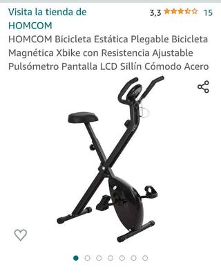 Bicicleta estática - HOMCOM Resistencia Ajustable, Volante Inercia 8 kg,  Pantalla LCD, Sillín y Manillar Ajustables