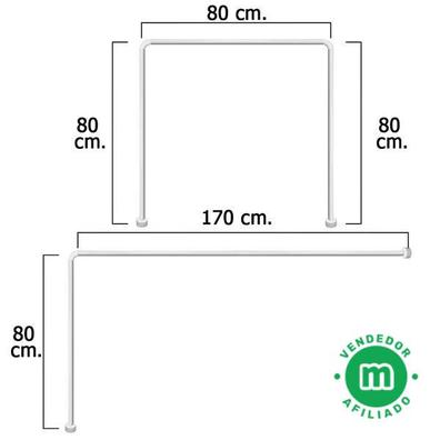 Barra Cortina Ducha Esquina 80cm barata