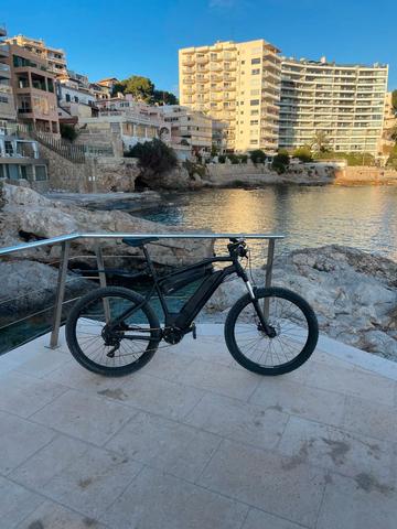 Bicicleta eléctrica de montaña 27,5 Ebike Rockrider E-ST 500 negro