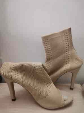 Botines Peep Toe Botines De Tacon Abiertos Por Delante Botines De