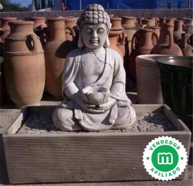 Buda decorativo de 50 cm Estatua buda cerámica Decoración jardín Buda  sentado