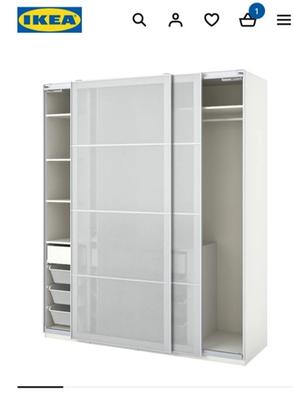 Armario de puertas correderas color blanco - Muebles Sarria