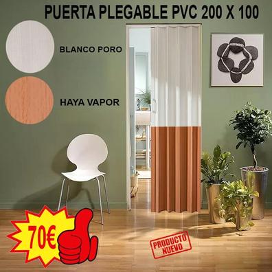 Puerta plegable de interior de PVC 88,5x214 cm Cedro - Vidrio Satén  mod.Luciana