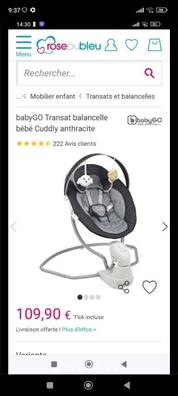 Transat balancelle bébé Cuddly anthracite - BABYGO