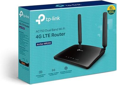 TP-Link Archer MR550 Router 4G + Advanced LTE CAT6, Wi-Fi AC1200 5GHz &  2.4GHz, 4 Puertos Gigabit, 2 Antenas Desmontables, NanoSIM, Compatible con