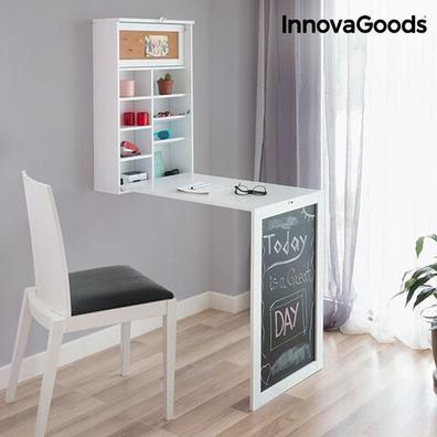 Mesa escritorio abatible para colgar a pared con traseras elásticas