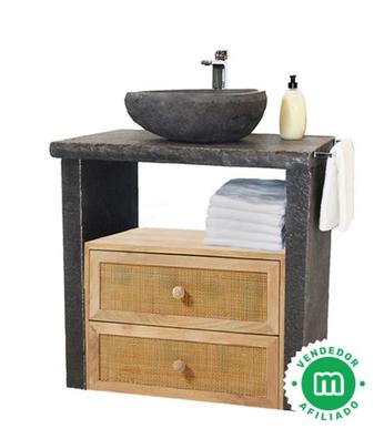 MUEBLE de LAVABO Rústico de Madera MACIZA con VARIOS ACABADOS en STOCK