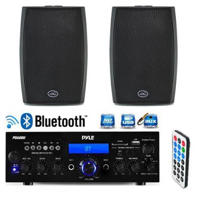 Amplificador de audio para el hogar sistema de música de fondo Mini amplificador  Bluetooth montado en pared con mando a distancia, FM, USB, tarjeta SD,  soporte 2-8 altavoces - China Amplificador Bluetooth