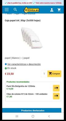 Lote 5 paquetes 500 folios Carrefour 100 gramos DIN A4