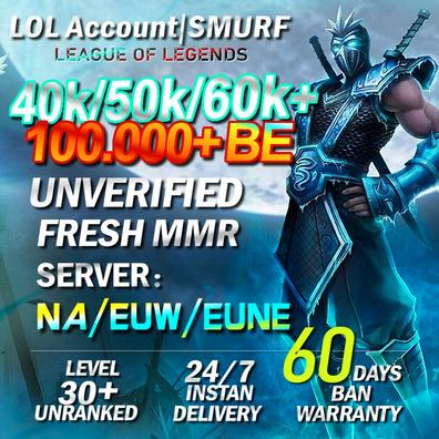 EUW EUNE League of Legends Account LOL Smurf 40K 50K 60K BE
