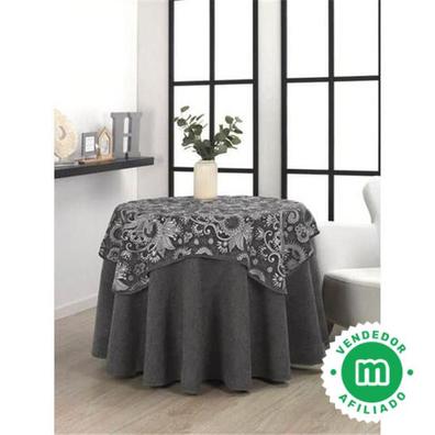 Mesa Camilla Redonda Completa  mesa + ropa + tapete + cristal