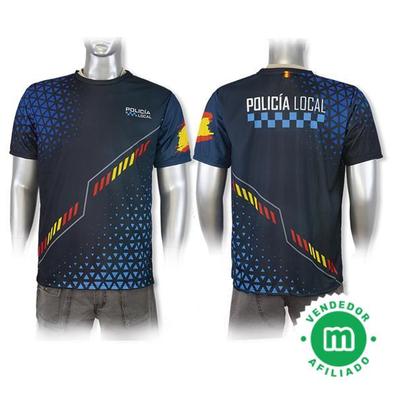 Camiseta Policía Nacional 100% Algodón Niño Y Adulto Color Azul