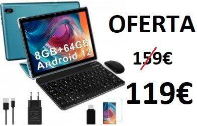 Facetel 10.1'' Tablet Android 11 with Keyboard+Mouse,5G+2.4G WiFi