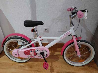 Bicicleta niños 16 pulgadas Btwin 500 Doctor Girl blanca rosa 4,5 6 años