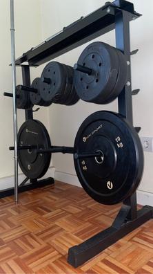 Soporte para Barra Pesas Estante Ajustable de 12 Niveles Gimnasio Max 200KG  Acero,Rejilla multifuncional para