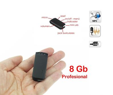 Grabadora Espia de Voz Audio Digital Profesional Reproductor MP3 USB  Recargable