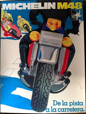 Cartel Vintage Michelin Confort - Répro De Coche Antiguo Francés - Decoración De Pared Única