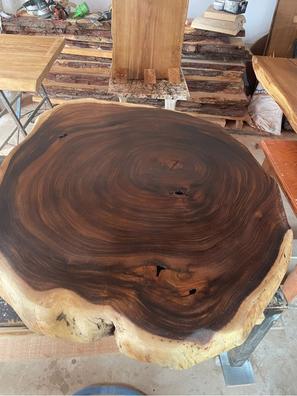 Mesa tronco madera de olmo natural.