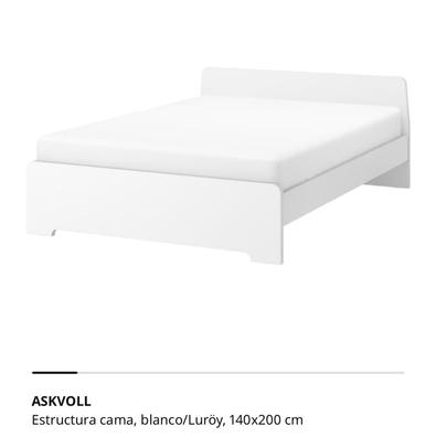 ASKVOLL Estructura cama, blanco, Luröy, 90x200 cm - IKEA
