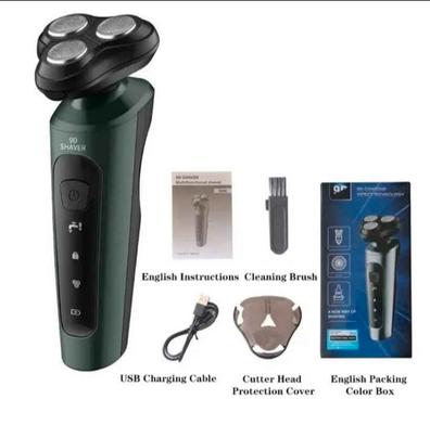 Afeitadora eléctrica para hombres barba cabezas flotantes rotativas  maquinilla de afeitar eléctrica para hombres máquina de afeitar facial  súper cerca
