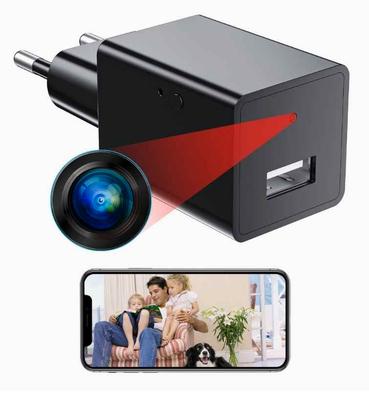 Cámara oculta WiFi Cámara espía Cámaras ocultas Cargador de pared Nanny Cam  con cargador rápido USB Salida HD 1080P inalámbrico para seguridad en el