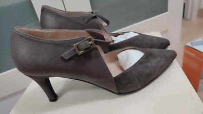 Zapato CRUZADO de baile de salón y latino, con suela de cuero y tacón fino  de 7 cm.