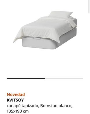 KVITSÖY Canapé tapizado, Bomstad blanco, 135x190 cm - IKEA